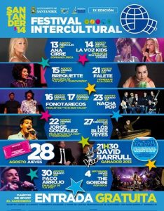 Cartel Festival de las Naciones Santander 2014